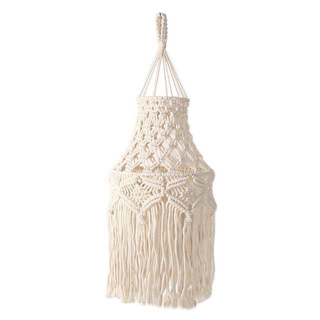 Hand-Knitted Macramé Lampshade for Boho Chic Lighting