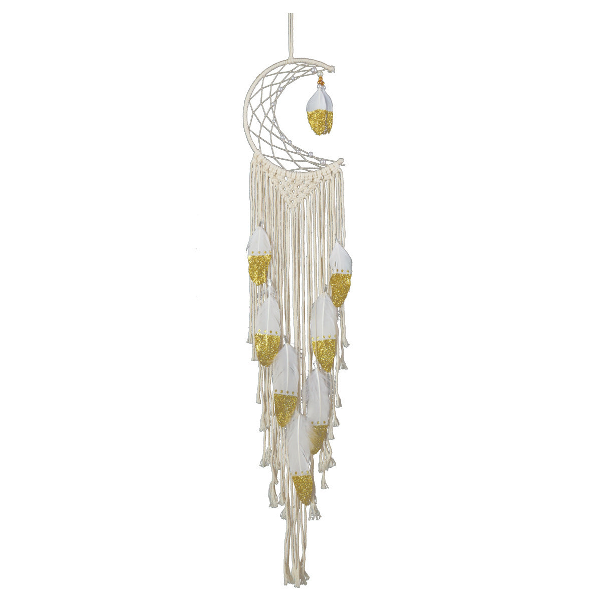 Gold Crescent Dream Catcher – Boho Charm Made Easy
