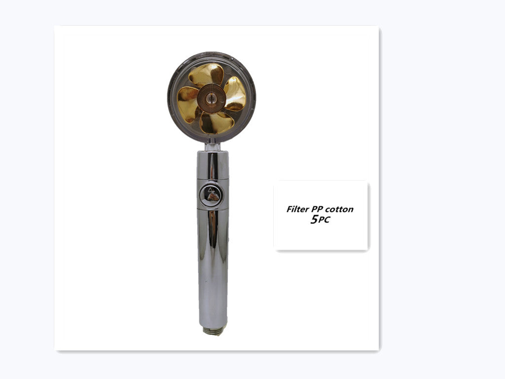 Strong Pressure Shower Head – Turbo Propeller Water Saving Handheld Spray