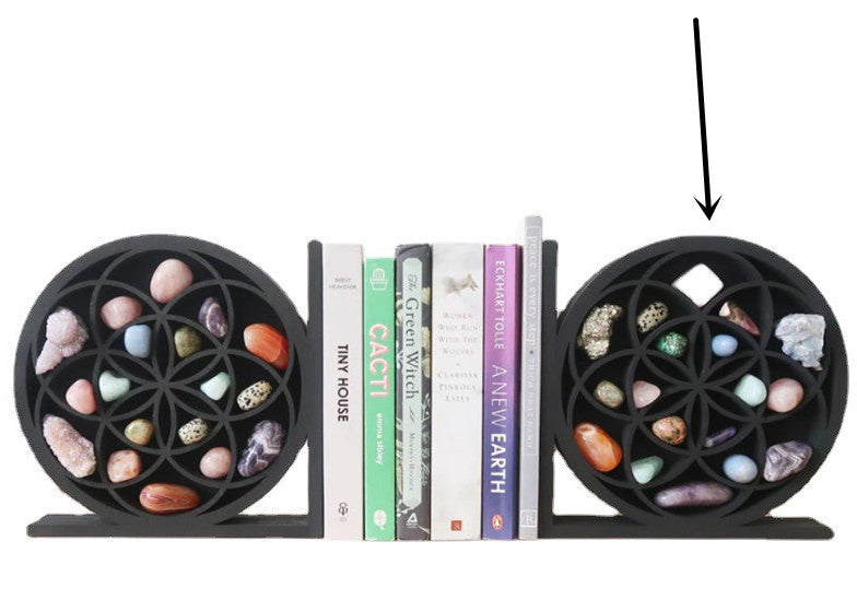 Boho Wall Decor Shelf – Crystal Clip Storage for Books, Trinkets & More