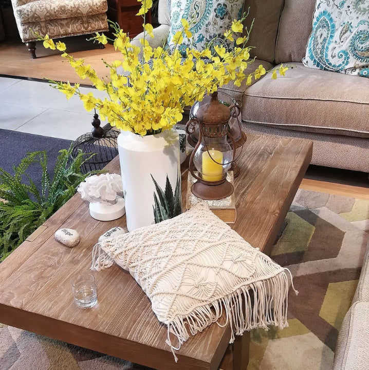 Rustic Chic Bohemian Macramé Cotton Pillowcase