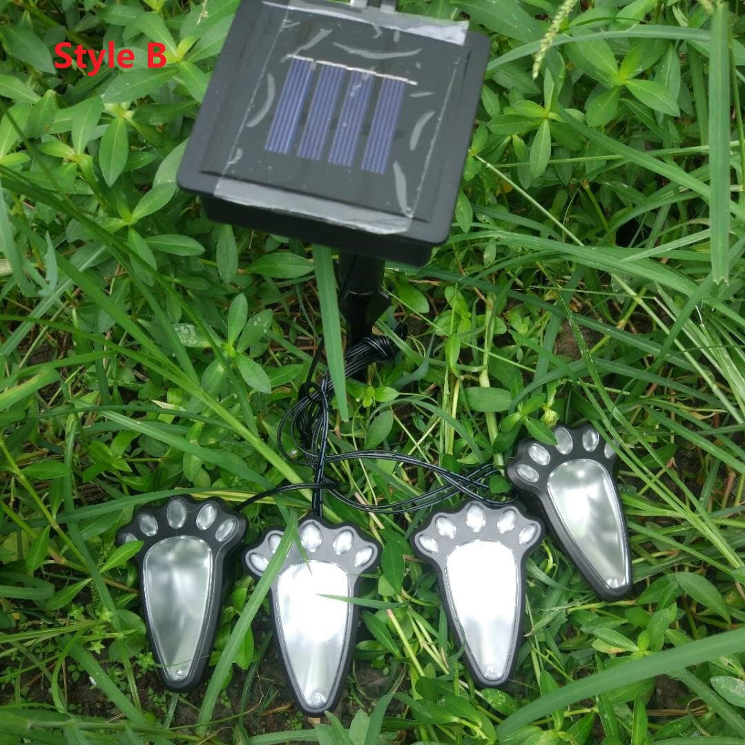 Paw Print Solar Garden Lights LED Outdoor Path Lights – Waterproof Decorative Landscape Lighting