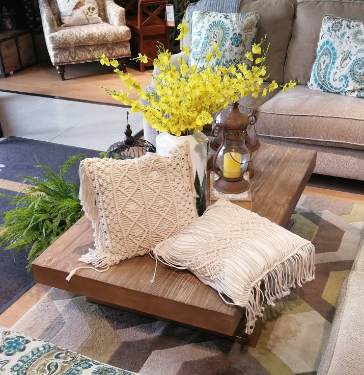 Rustic Chic Bohemian Macramé Cotton Pillowcase