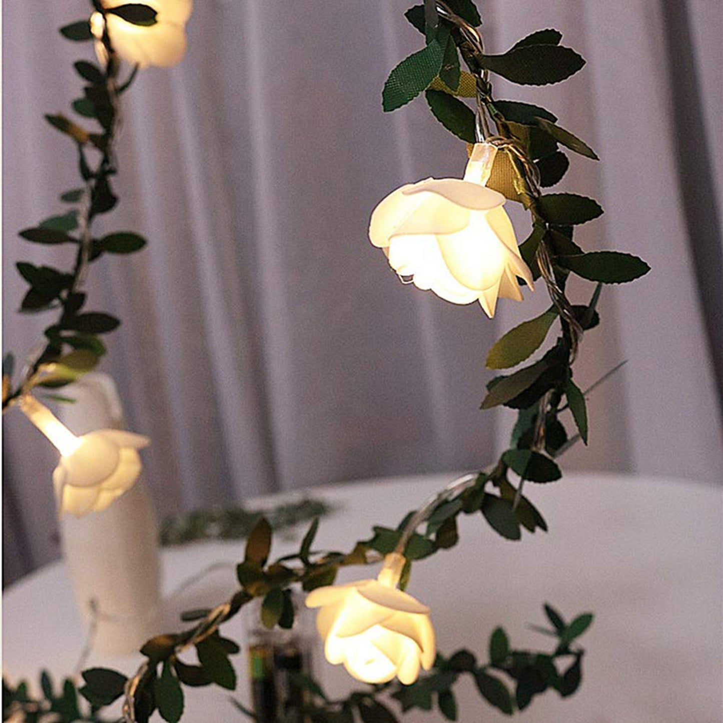 Rose Garland Fairy Lights LED – Romantic Room Decor Lights for Bedroom & Events