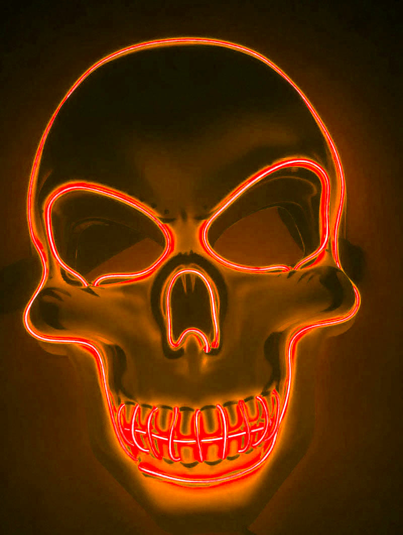 Halloween Skeleton Mask with Cool LED Glow