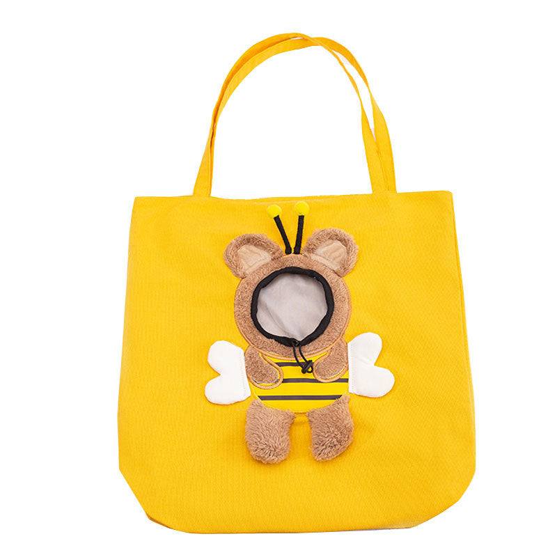 Little Bee Style Pet Travel Carrier Bag – Breathable Soft Portable Handbag for Cats & Small Dogs
