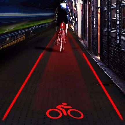 Bicycle Laser Projection Taillight LED – USB Rechargeable Bike Rear Safety Light
