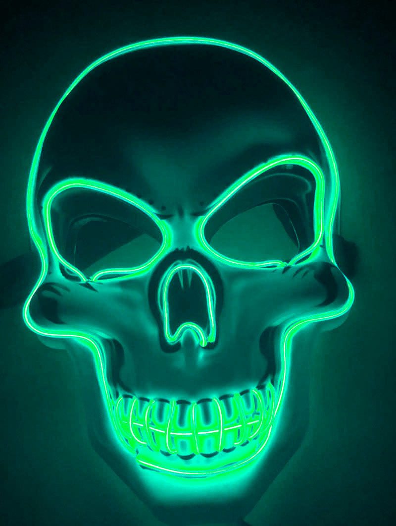 Halloween Skeleton Mask with Cool LED Glow