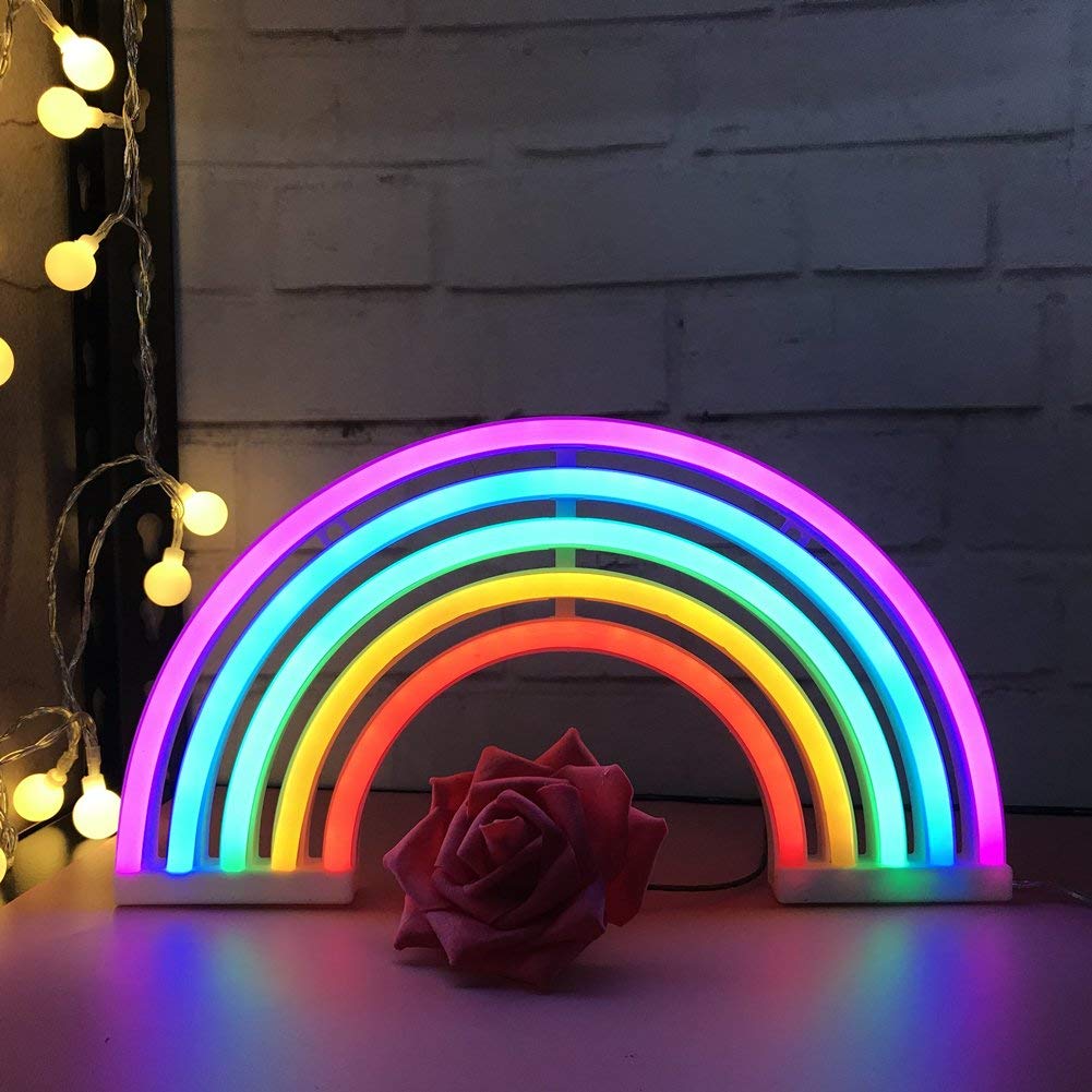Rainbow LED Wall Hanging Light – Modern Neon Room Decor for Cozy Atmosphere