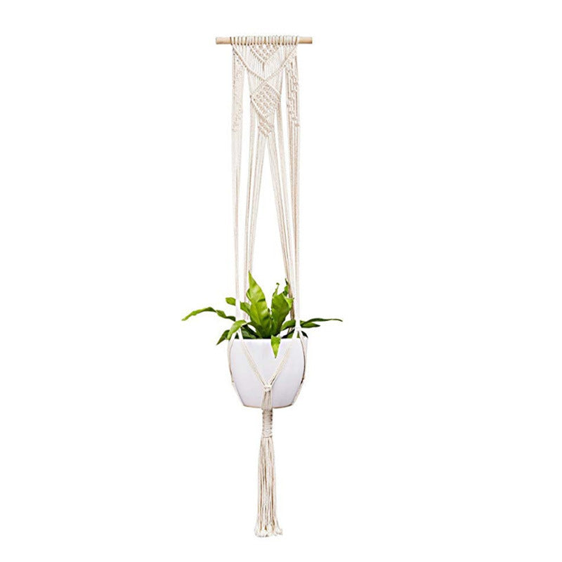 Chic 4-Pack Macrame Baskets for Boho Wall Styling
