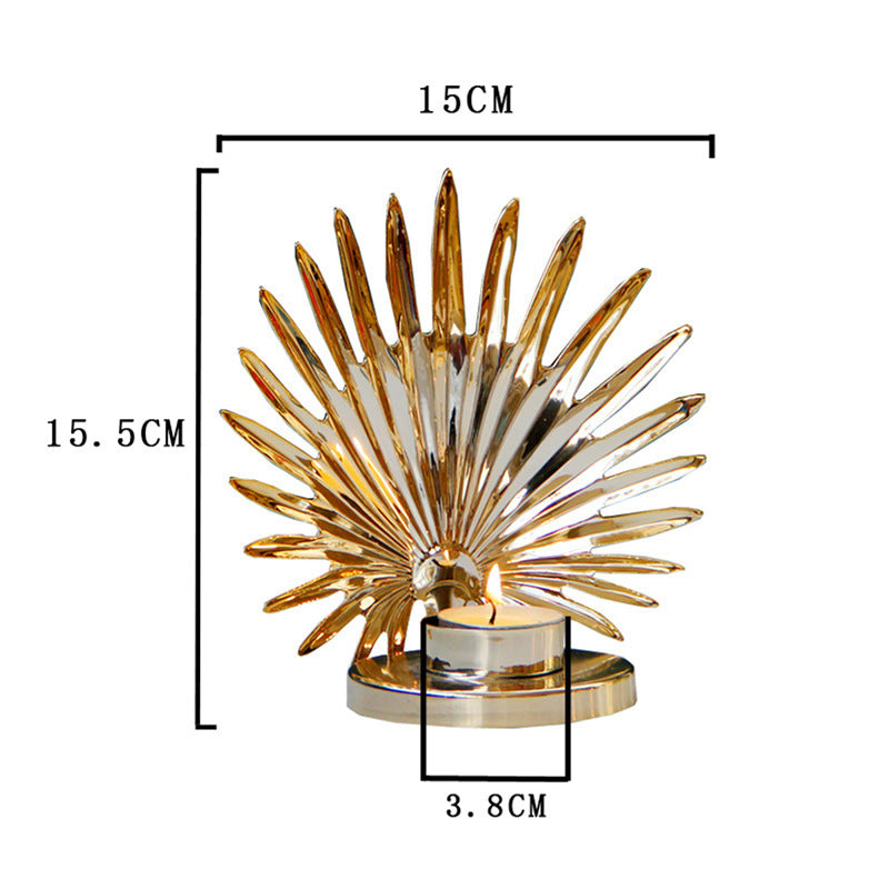 Golden Metal Candle Holder – Luxury Table Decoration for Elegant Home