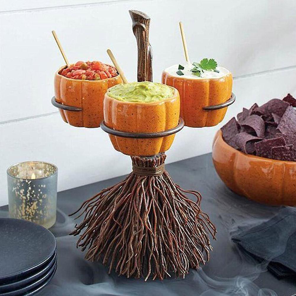 Halloween Pumpkin Snack Bowl Rack for Spooky Fun Parties