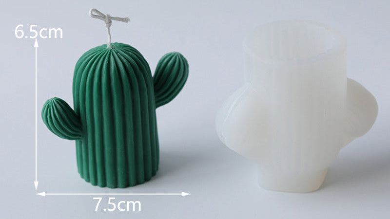 Cactus Shape Silicone Candle Mold DIY Kit – Handmade Candle Making Craft Mold for Home Decor