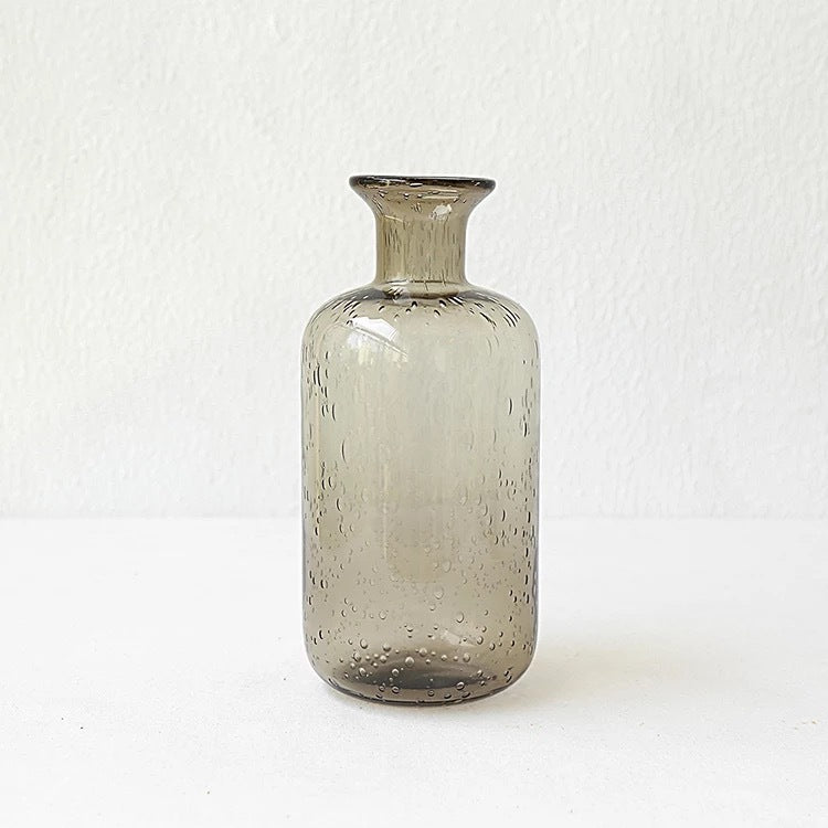 Bubble Glass Vase Home Decor – Modern Transparent Flower Vase for Living Room Table Decoration
