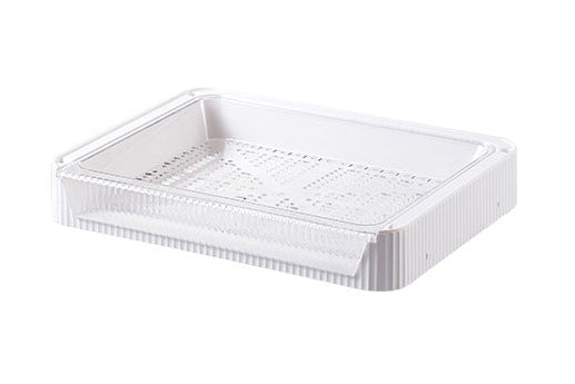 Foldable Kitchen Organizer Rack – Stackable Storage Shelf with Draining Basket