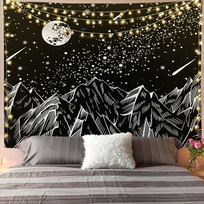 Bedroom Wall Tapestry – Boho Sun & Moon Mandala Décor