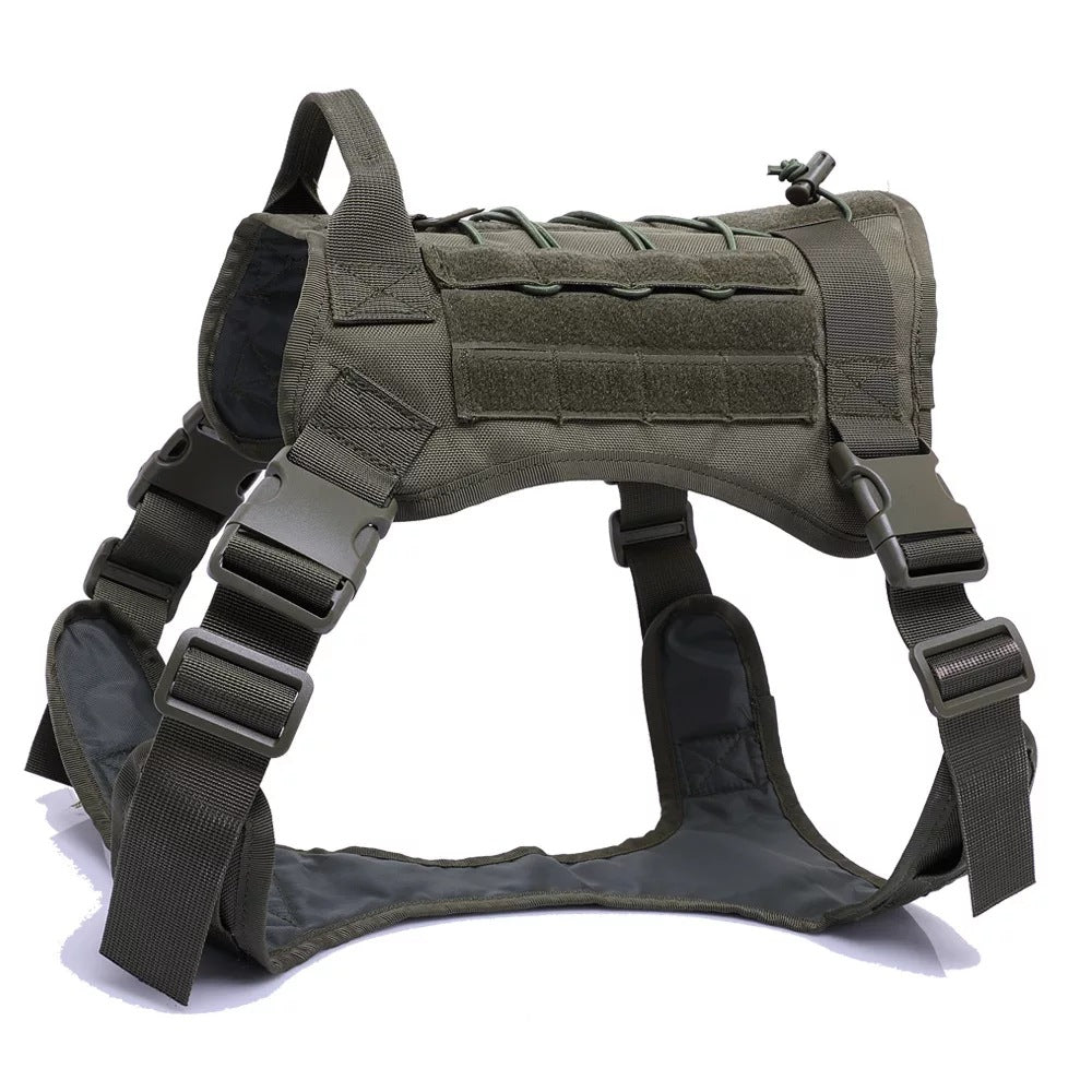 Tactical Dog Harness Military Service Dog Vest Adjustable No Pull Training Control Gear
