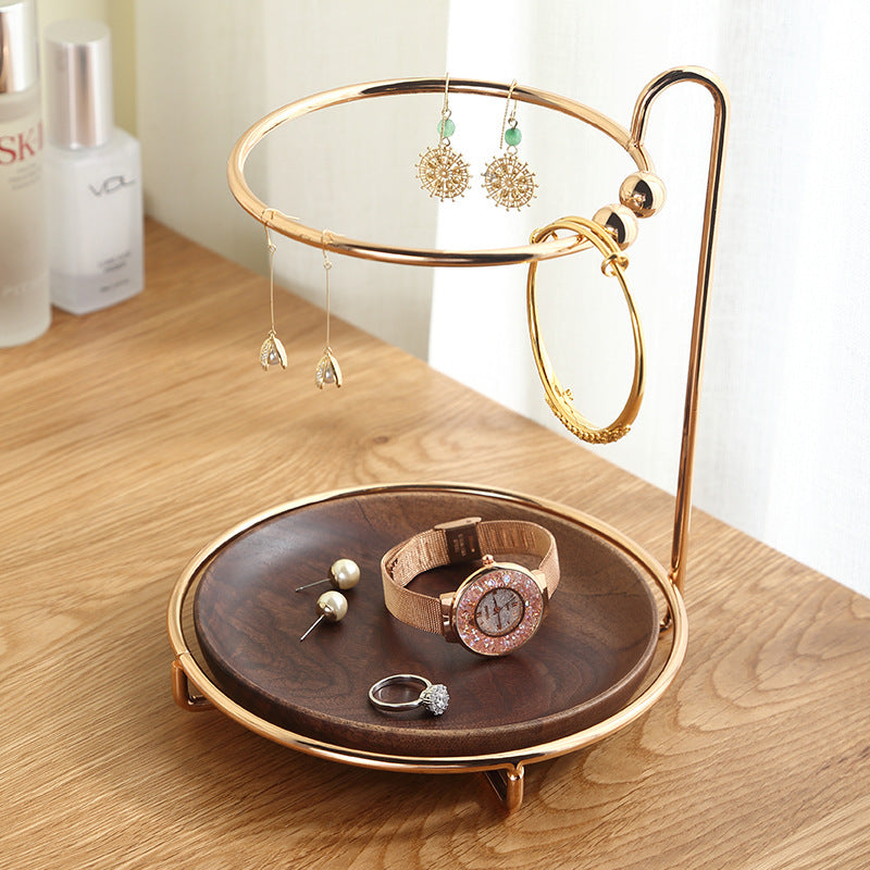 Stylish Wood Key Holder with Built-In Jewelry Hooks