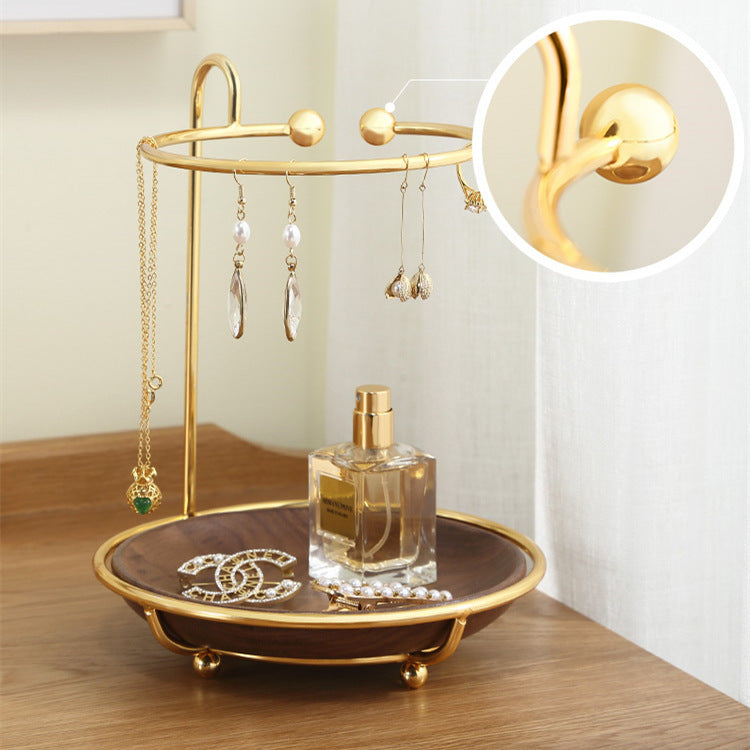 Stylish Wood Key Holder with Built-In Jewelry Hooks
