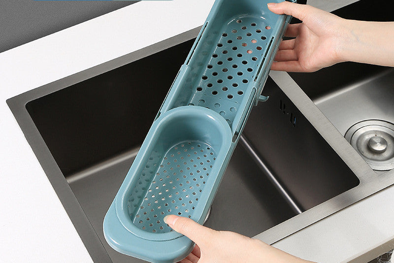 Expandable Sink Storage Basket – Adjustable Kitchen Organizer for Sponge & Soap