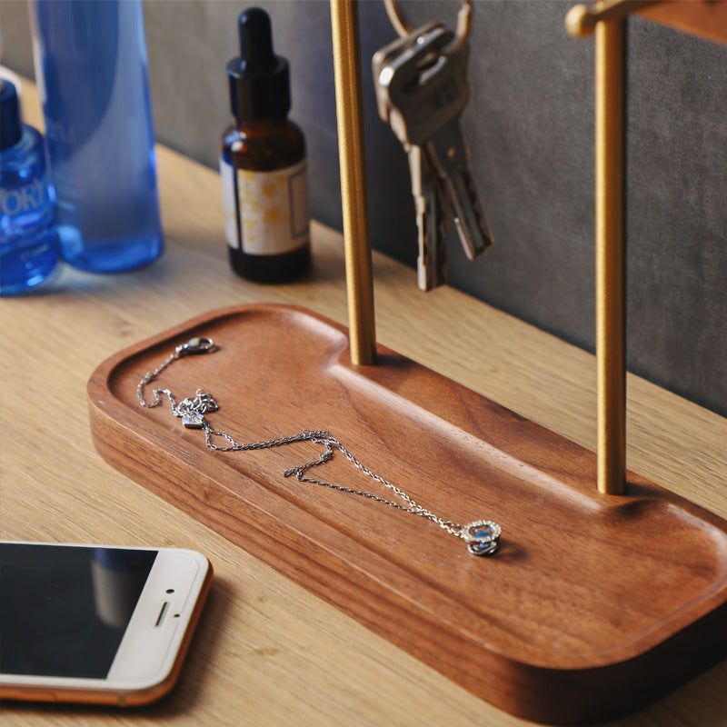 Solid Walnut Key Holder & Jewelry Box Combo