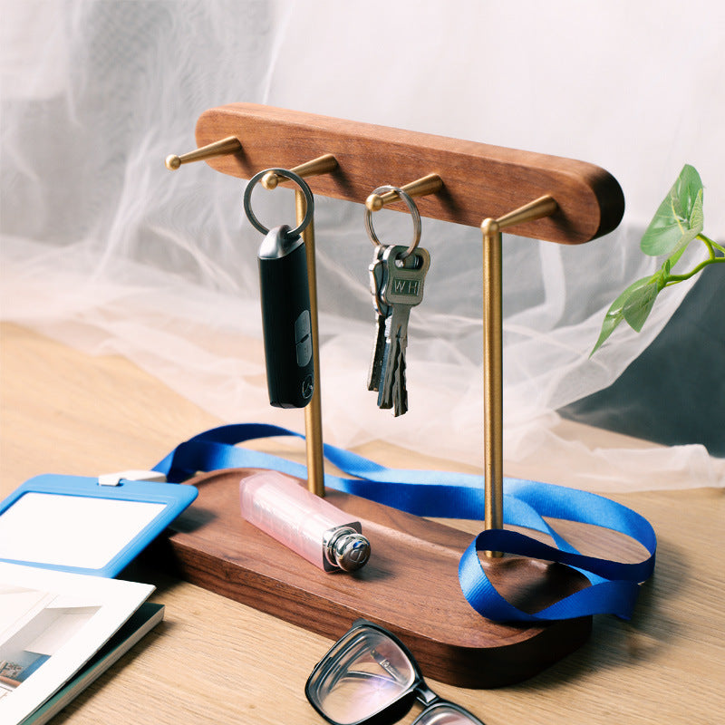 Solid Walnut Key Holder & Jewelry Box Combo