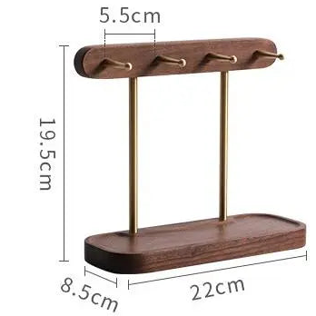 Solid Walnut Key Holder & Jewelry Box Combo