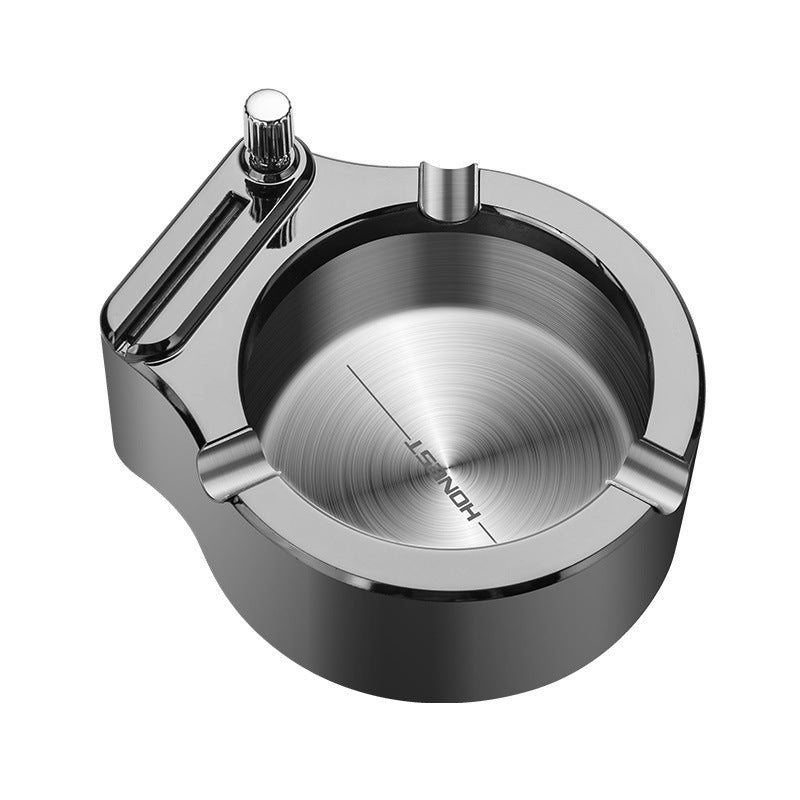Windproof Ashtray with Refillable Match – Indoor & Outdoor Use