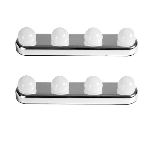 Portable LED Makeup Fill Light – 4 Bulb Suction Cup Mirror Vanity Light