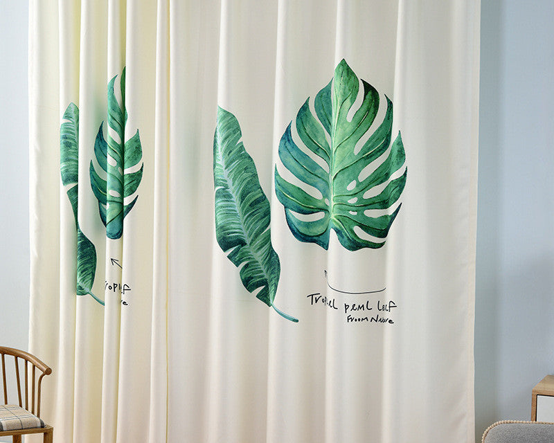 Banana Leaf Window Curtain – Modern Tropical Decor