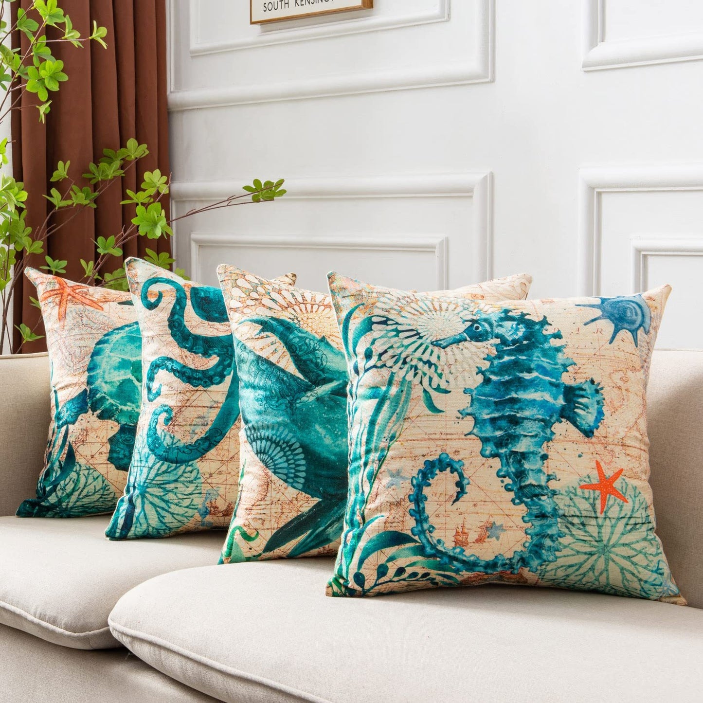 Ocean-Inspired Turtle Pillow Cases for Relaxing Spaces