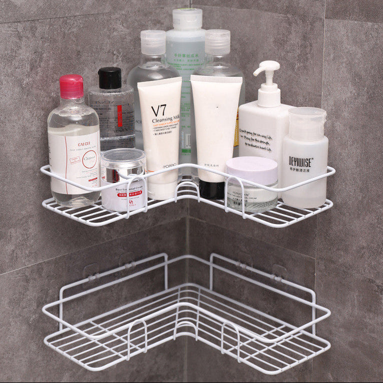 Corner Wall Shelf for Bathroom & Shower – Sleek Wrought Iron Storage Rack