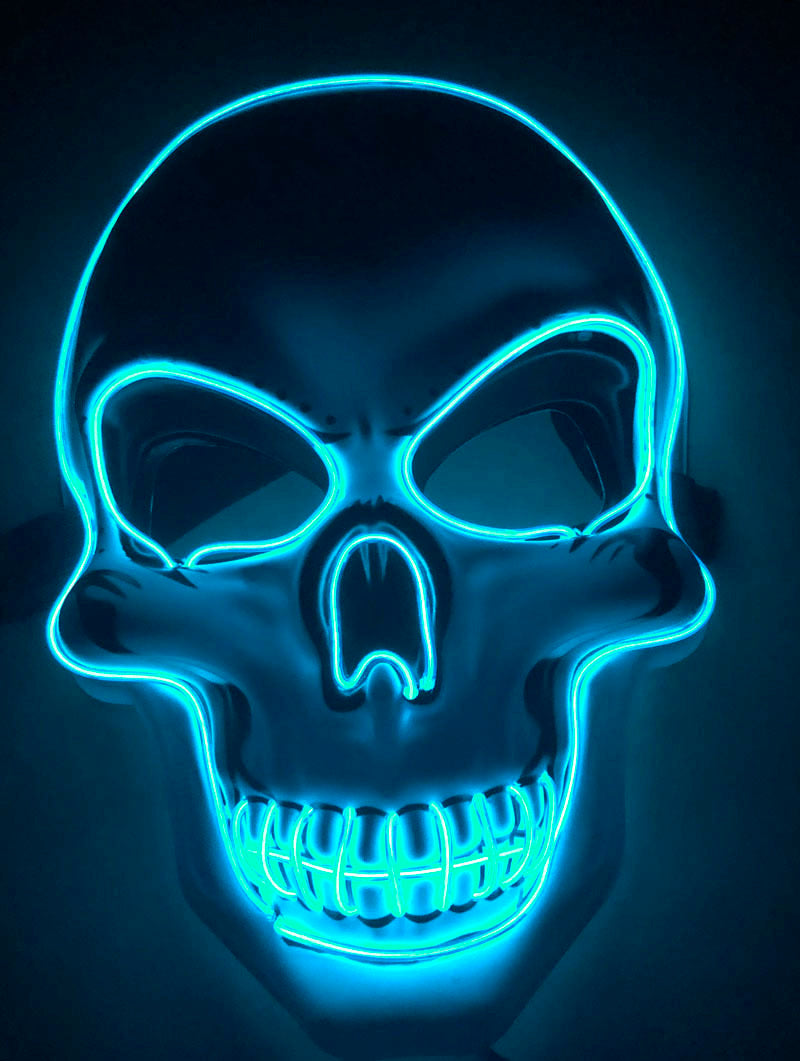 Halloween Skeleton Mask with Cool LED Glow