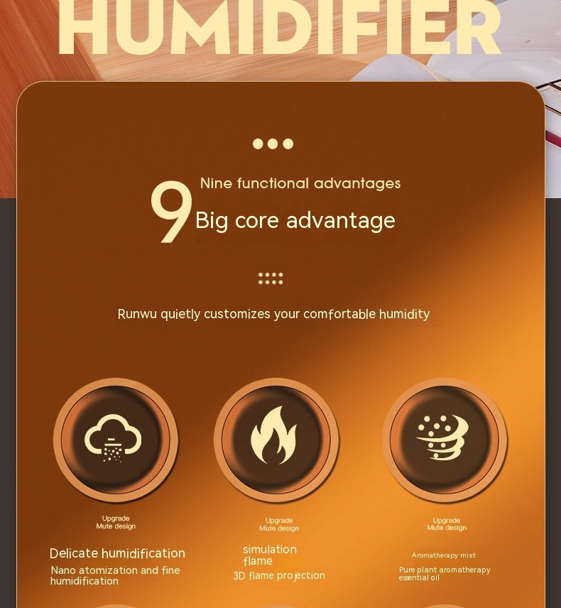 USB Flame Humidifier – Soothing Mist & Cozy Glow