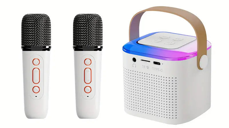 Wireless Karaoke Speaker System – Bluetooth RGB Microphone Set for Home Party & Entertainment