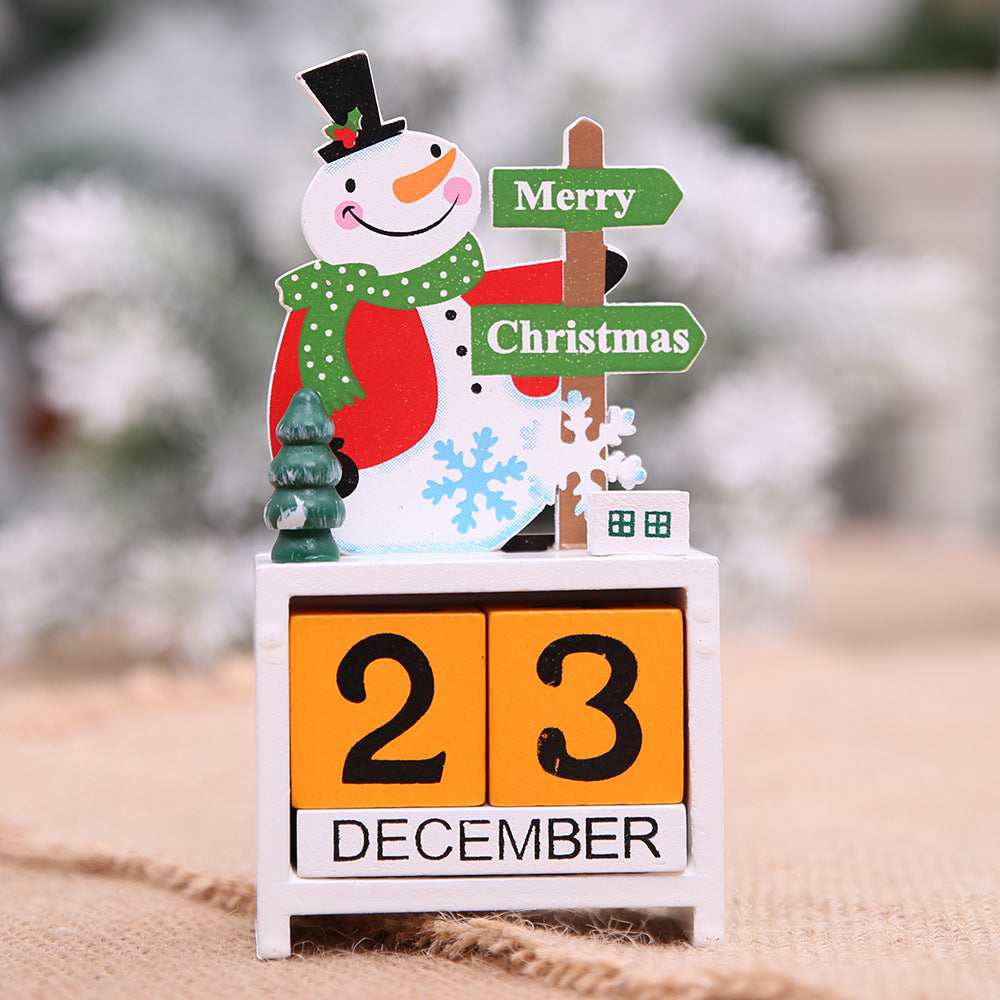 Decorative Christmas Wooden Calendar – Holiday Countdown Tabletop Home Decor