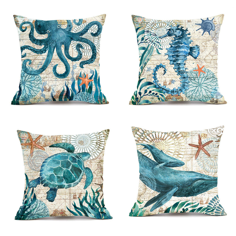Ocean-Inspired Turtle Pillow Cases for Relaxing Spaces
