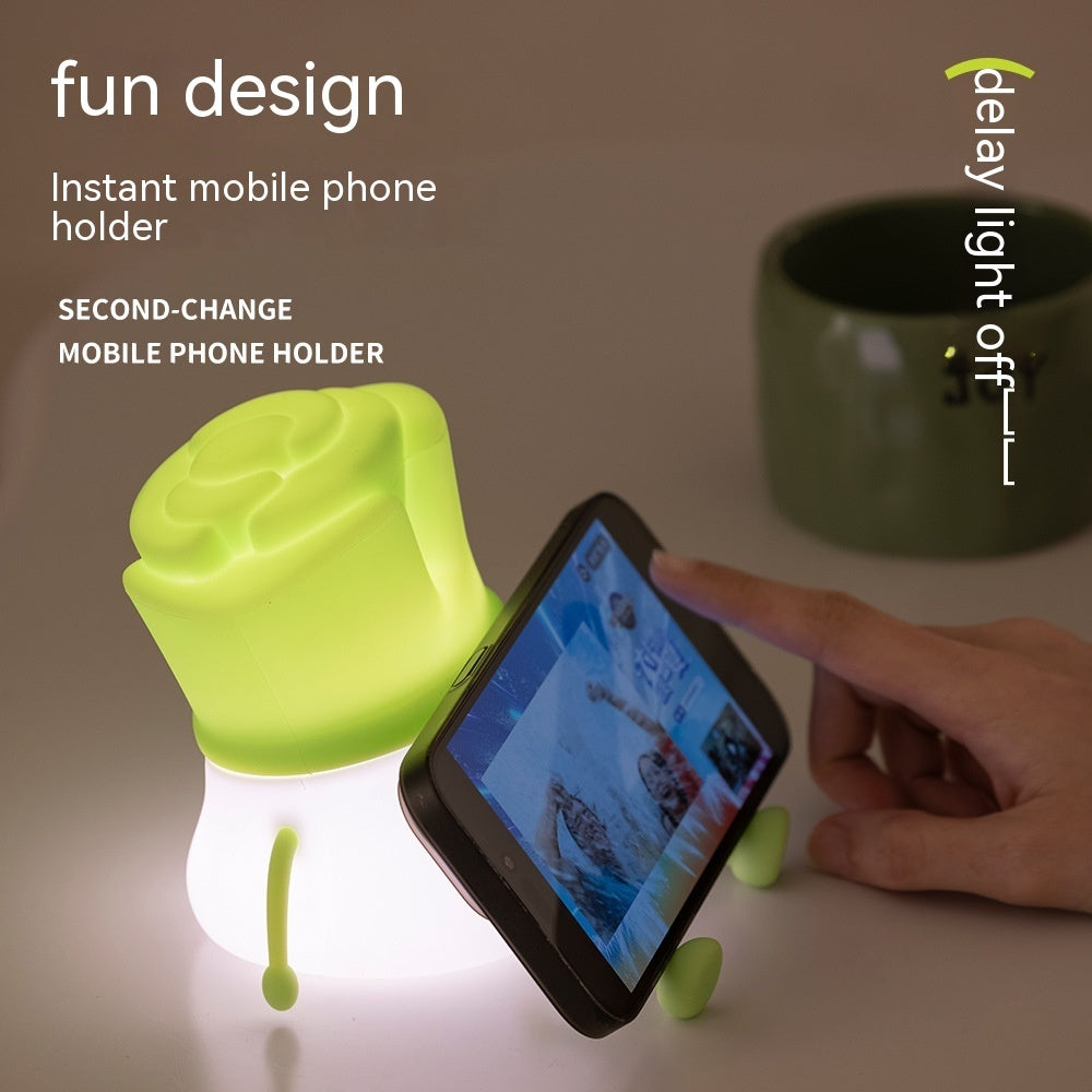 Cute Green Onion Glow Lamp LED – Relaxing Night Light for Desk & Bedroom Decor