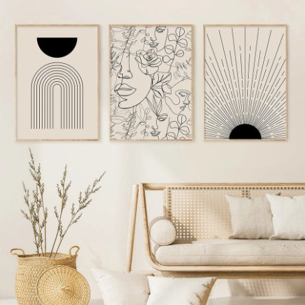 Boho Abstract Lines Canvas – Chic Wall Art Deco
