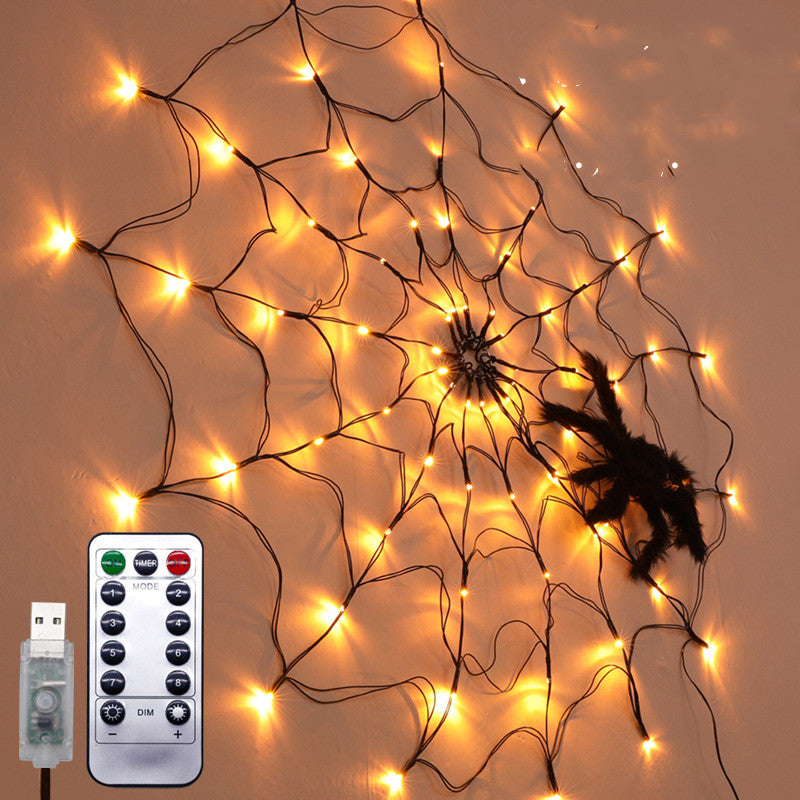 Halloween Spider Web LED Lights – Spooky String Lights