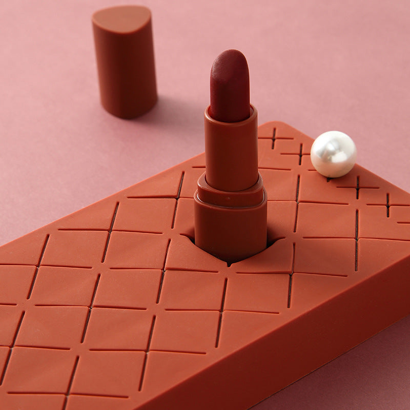 Silicone Lipstick Organizer – Makeup Storage Rack for Vanity & Beauty Setup