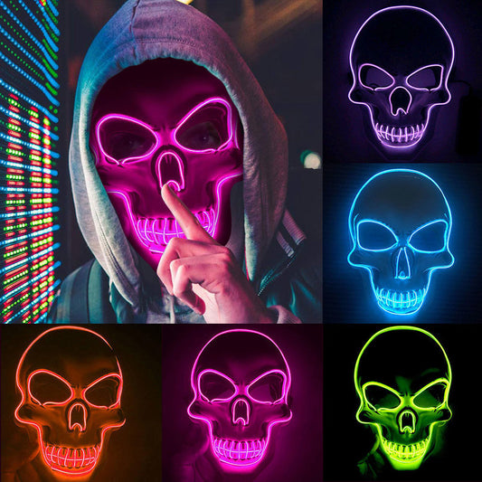 Halloween Skeleton Mask with Cool LED Glow