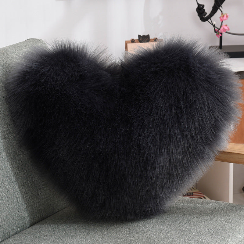 Cuddle-Perfect Fluffy Heart Throw Pillow Cover