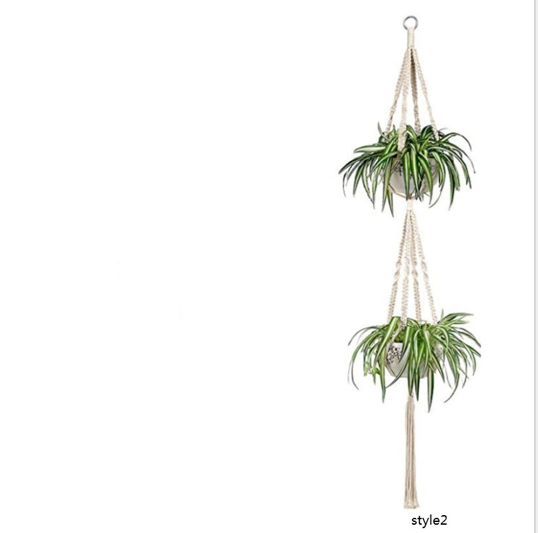 Chic 4-Pack Macrame Baskets for Boho Wall Styling