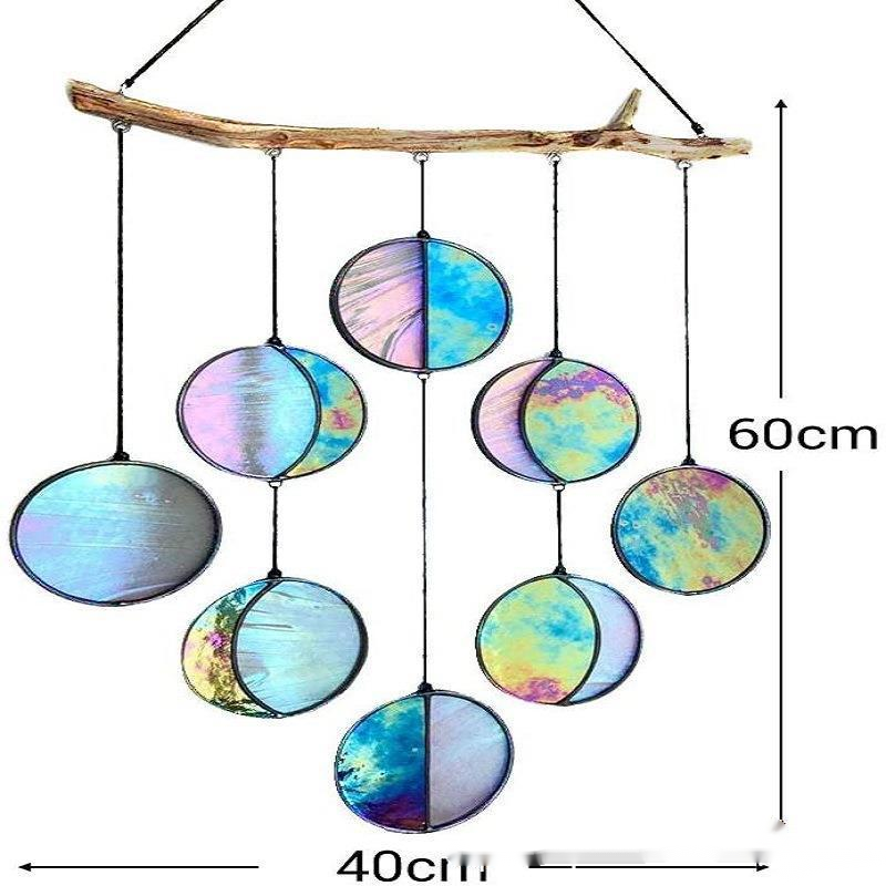 Boho Rainbow Wall Hanging – Moon Phase Home Decor for Relaxing Spaces
