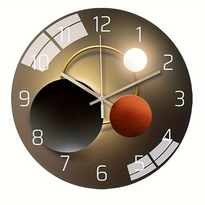 Minimalist Wall Clock – Quiet Tempered Glass Clock for Living Room & Office Walls