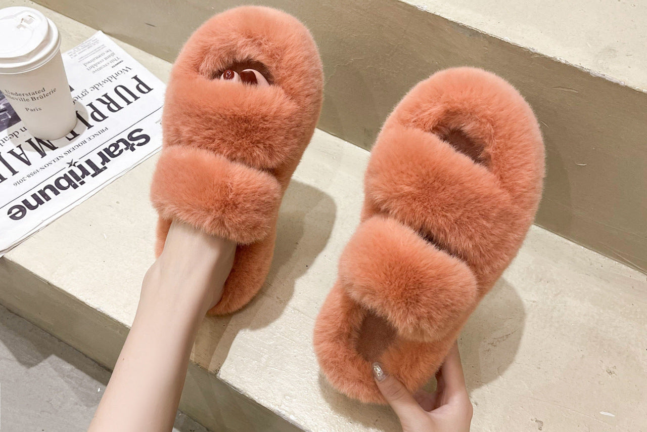 Fuzzy Indoor Slippers – Warm Fluffy House Shoes for Women