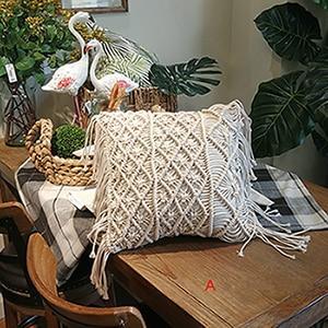 Rustic Chic Bohemian Macramé Cotton Pillowcase