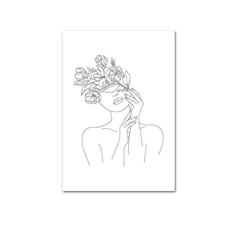 Botanical Abstract Canvas Art – Minimalist Wall Decor for Living Room & Bedroom