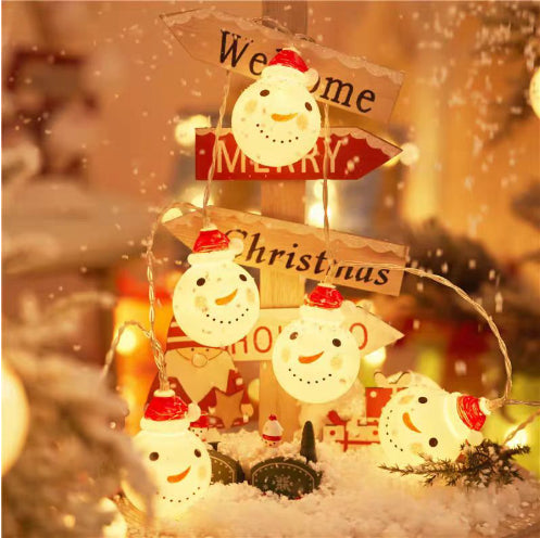 Christmas Snowman String Lights – Warm White LED Fairy Lights
